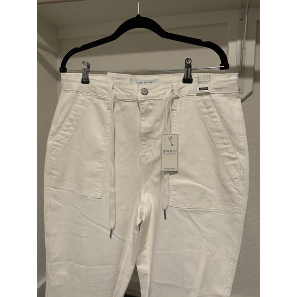 NWT Judy Blue Ivory Drawstring High Waist Jeans Sz 13/31 - Picture 7 of 13